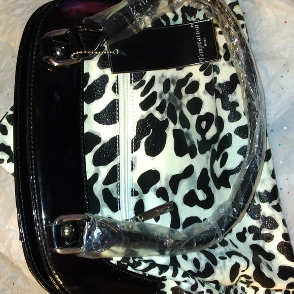 Temptation Italy black and white animals pattern purse NEW - Picture 9 of 17